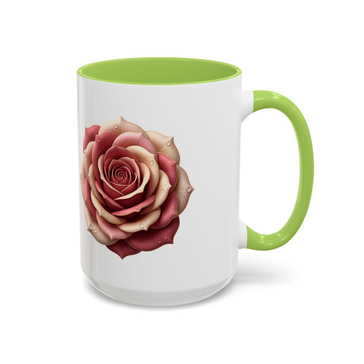 Rose Waterdrop Accent Coffee Mug — Floral 11/15oz