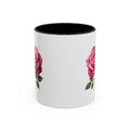 Pink Rose Accent Coffee Mug — Floral Tea & Coffee Cup (11/15 oz)