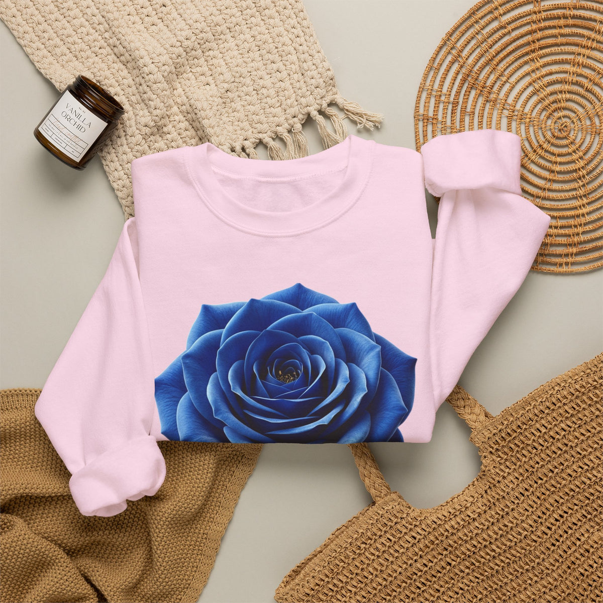 Blue Rose Crewneck Sweatshirt