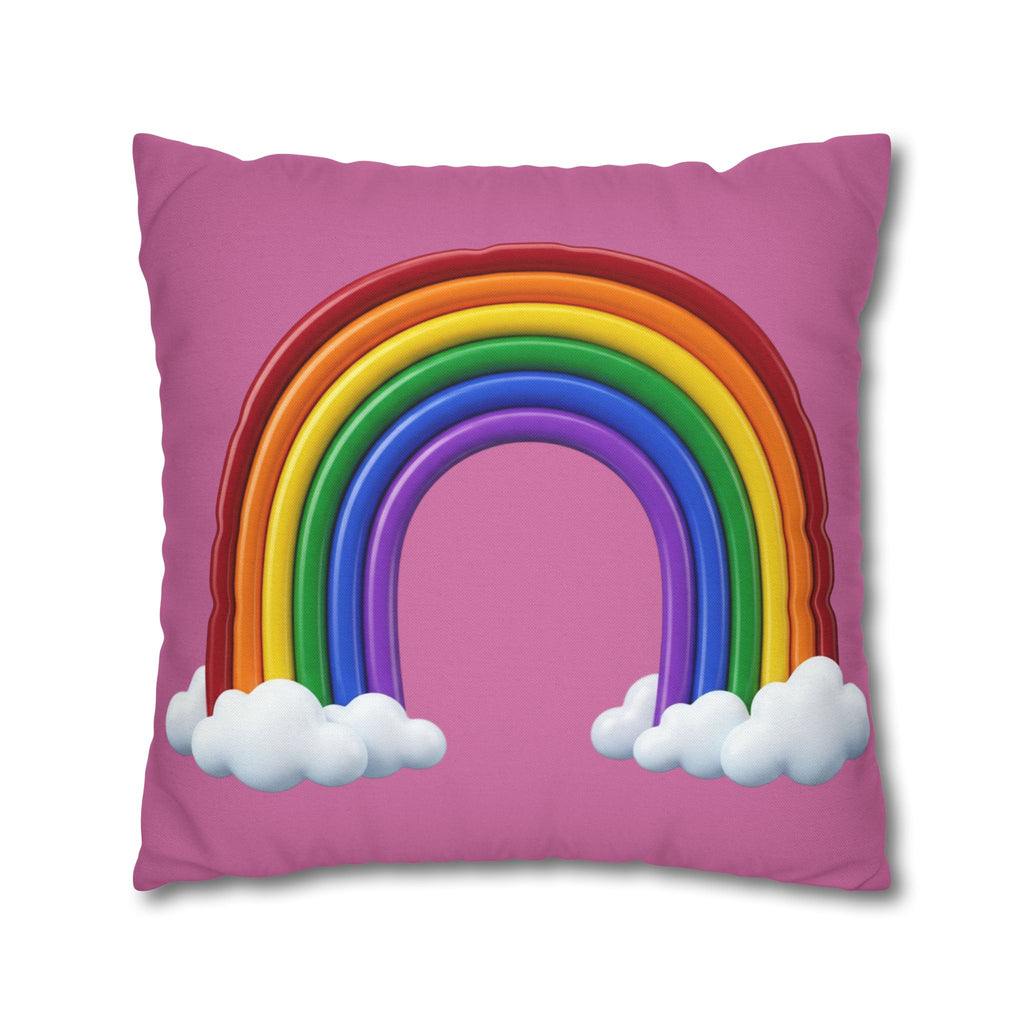Rainbow Light Pink Spun Polyester Square Pillowcase