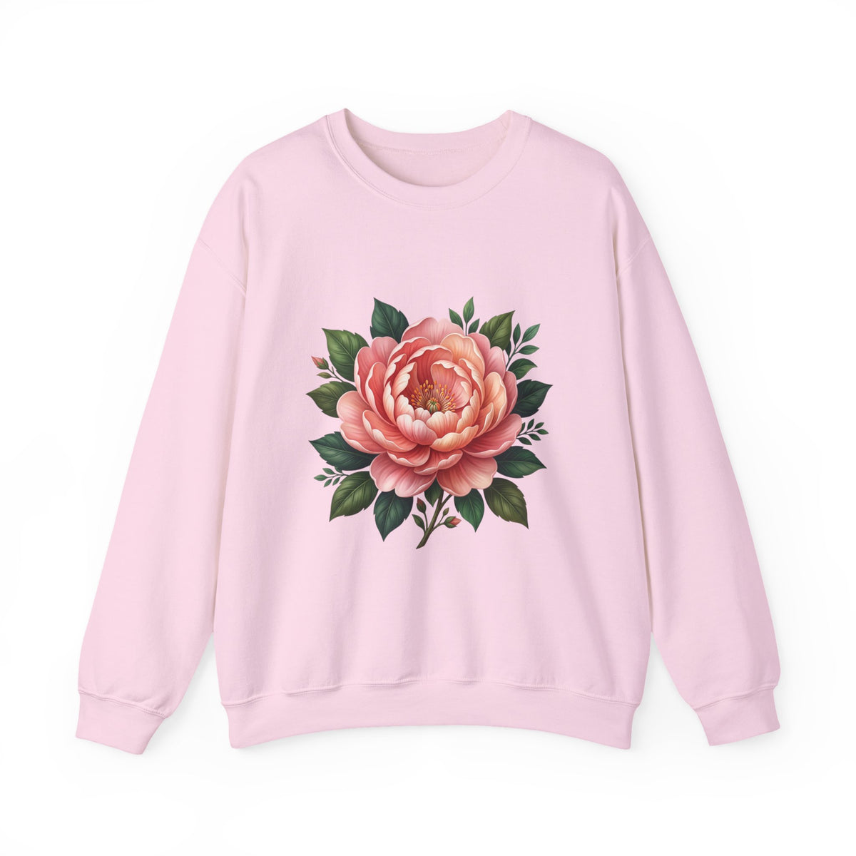 Floral Peony Crewneck Sweatshirt — Vintage Pink Flower Pullover