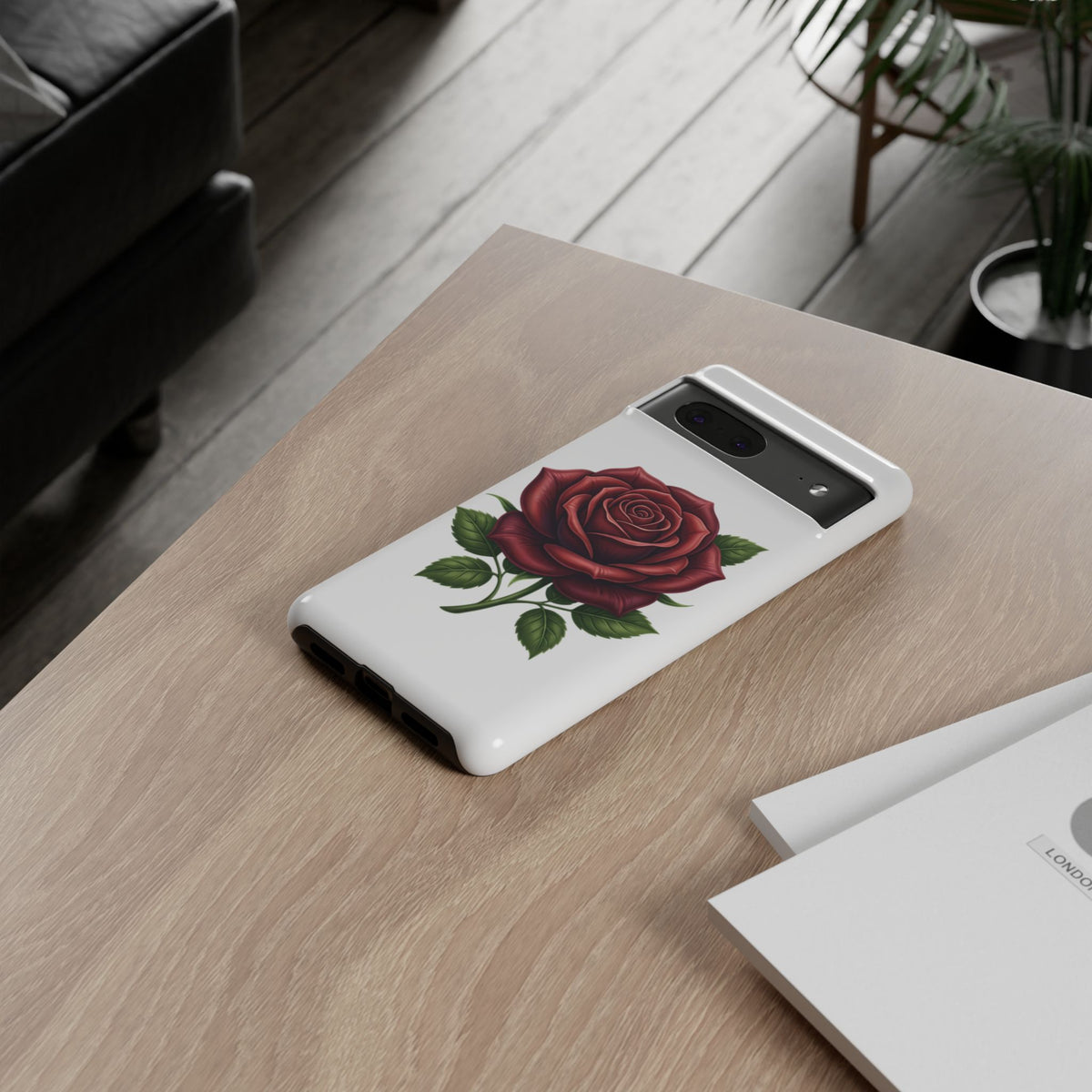 Rose Phone Case — Vintage Red Rose Floral Protective Cover