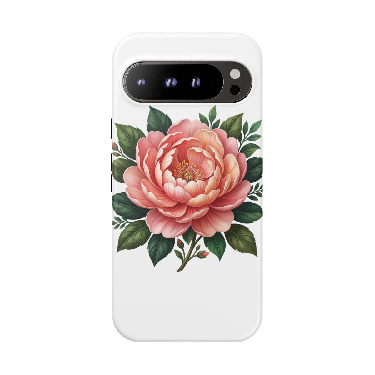 Floral Peony Tough Phone Case — Protective Botanical iPhone Cover