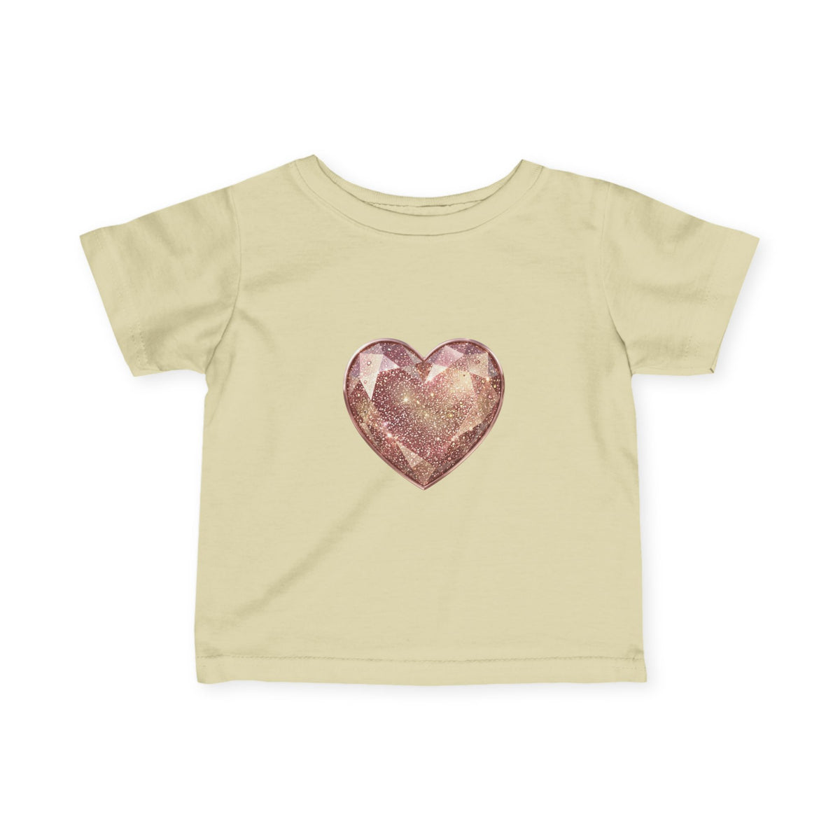 Infant Tee — Rose Gold Glitter Heart Baby T‑Shirt