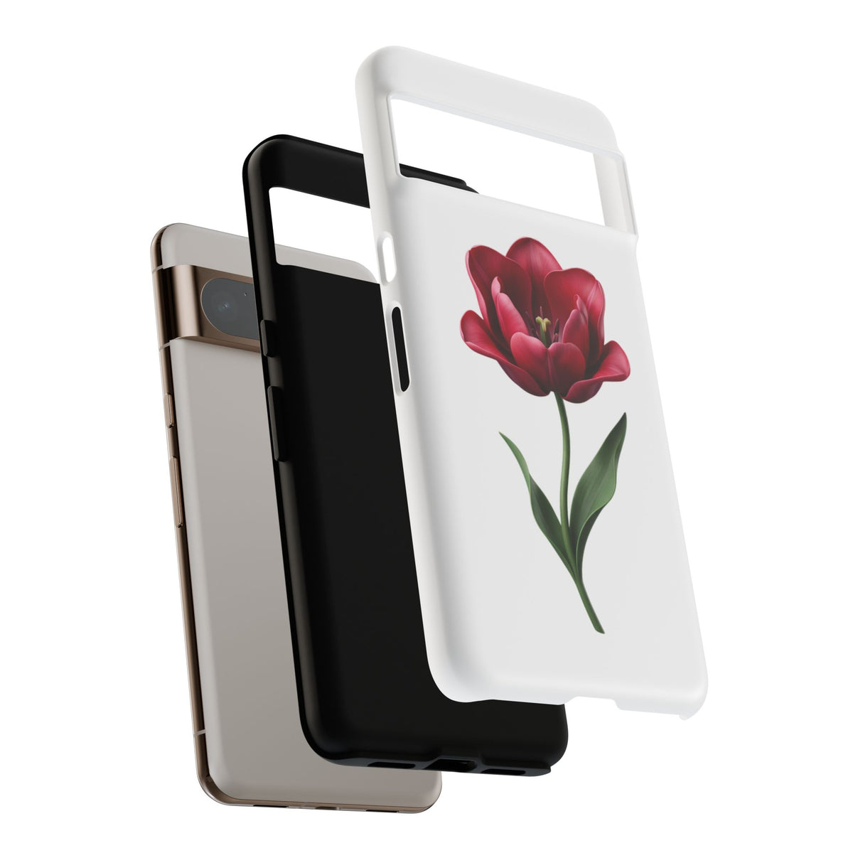 Tulip Floral Tough Phone Case – Protective Blossom iPhone Cover