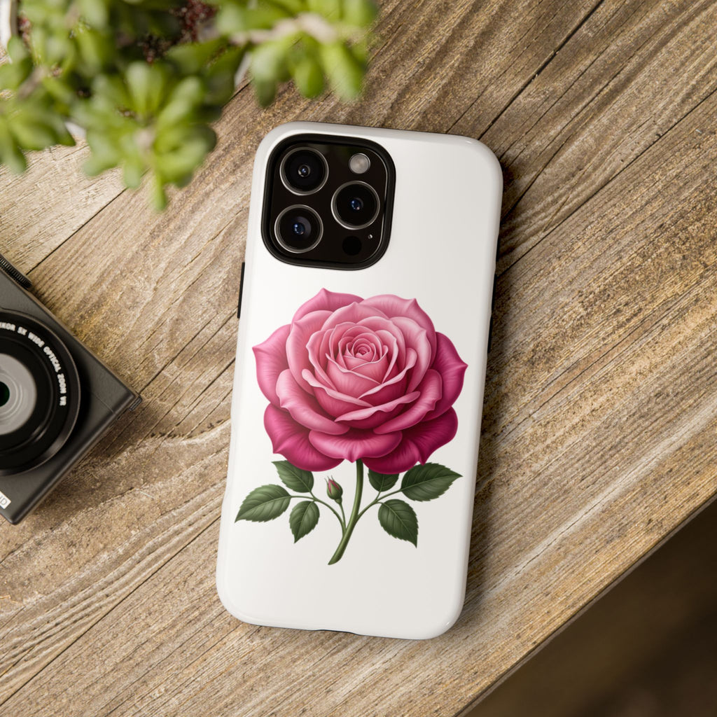 Pink Rose Tough Phone Case — Floral Protective iPhone Cover