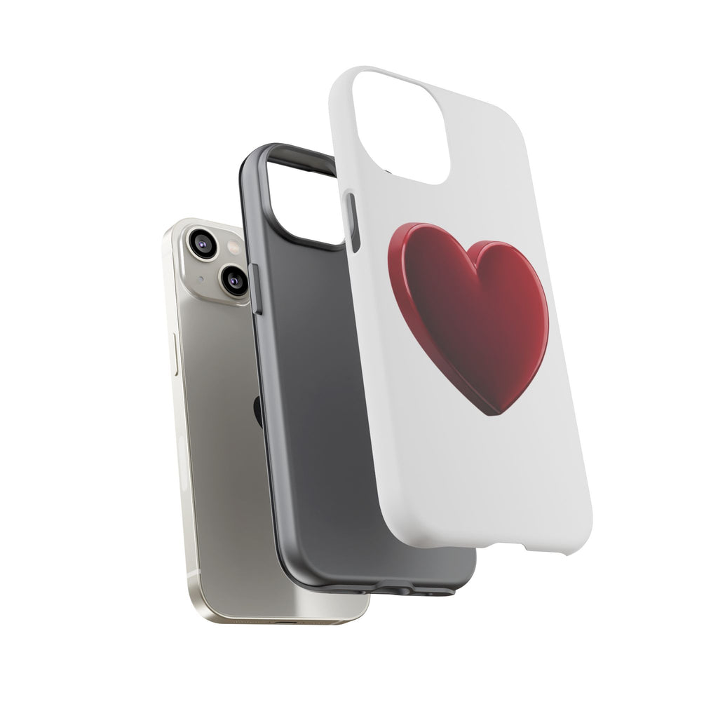 Heart Tough Phone Case - Red 3D Heart Protective Phone Case