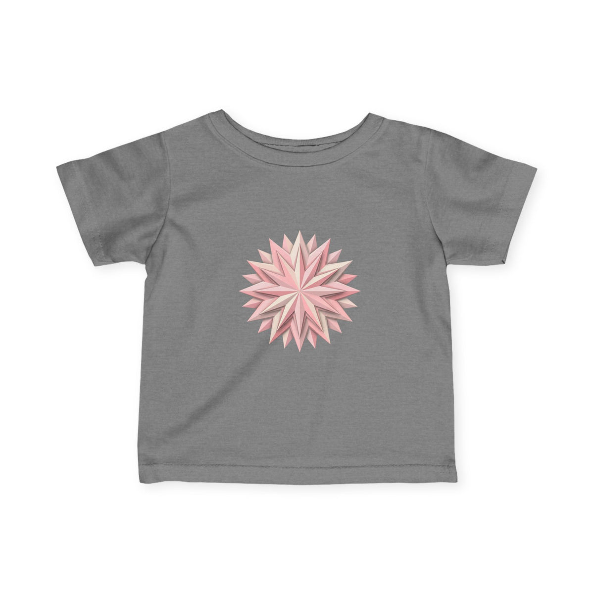 Infant Tee with Pink Starburst Floral Mandala — Baby Shower Gift