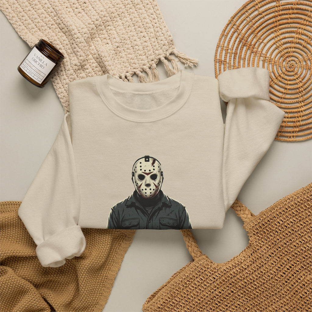 Jason Mask Sweatshirt - Horror Crewneck for Fans of Friday the 13th