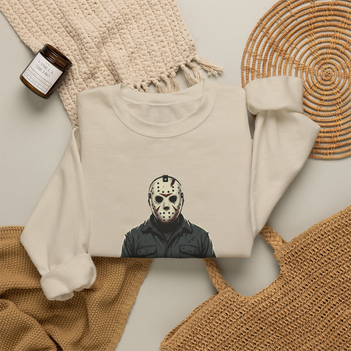 Jason Mask Sweatshirt - Horror Crewneck for Fans of Friday the 13th