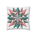 Geometric Starburst Throw Pillowcase — Pink Teal Modern Decorative Cushion Cover