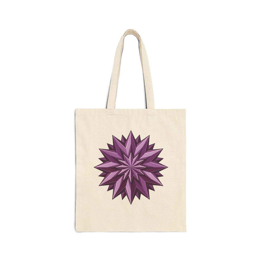 Canvas Tote — Purple Geometric Starburst Tote Bag