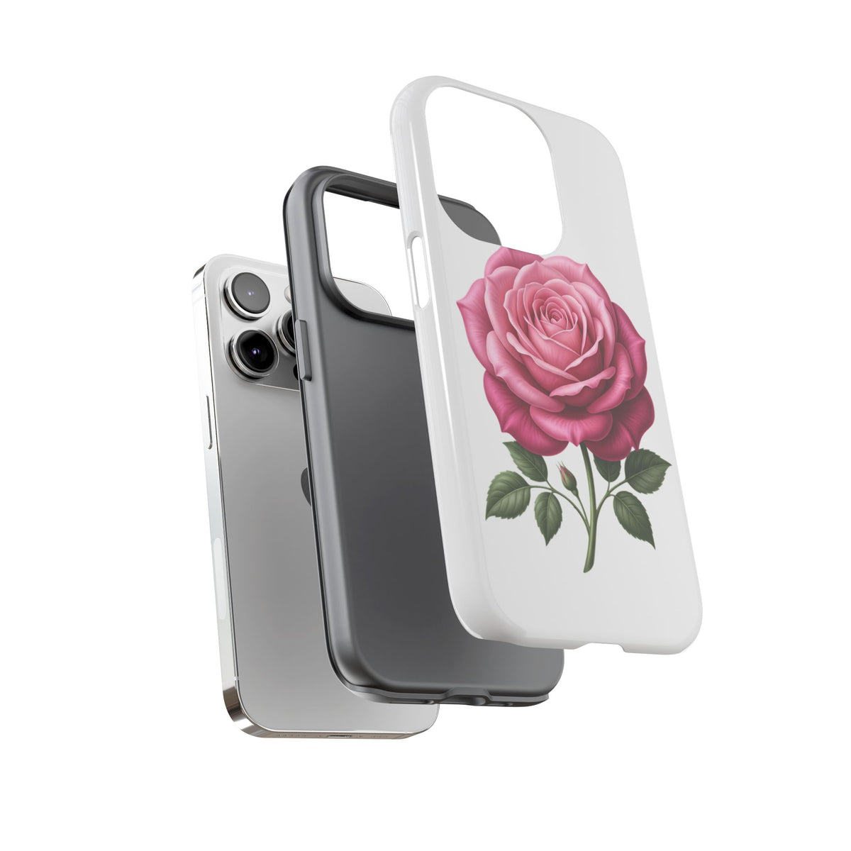 Pink Rose Tough Phone Case — Floral Protective iPhone Cover