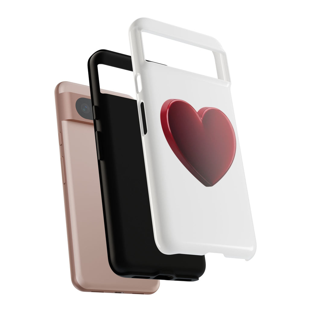 Heart Tough Phone Case - Red 3D Heart Protective Phone Case