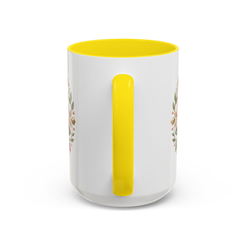 Rose Wreath Accent Coffee Mug — Floral 11/15oz Tea & Coffee Cup