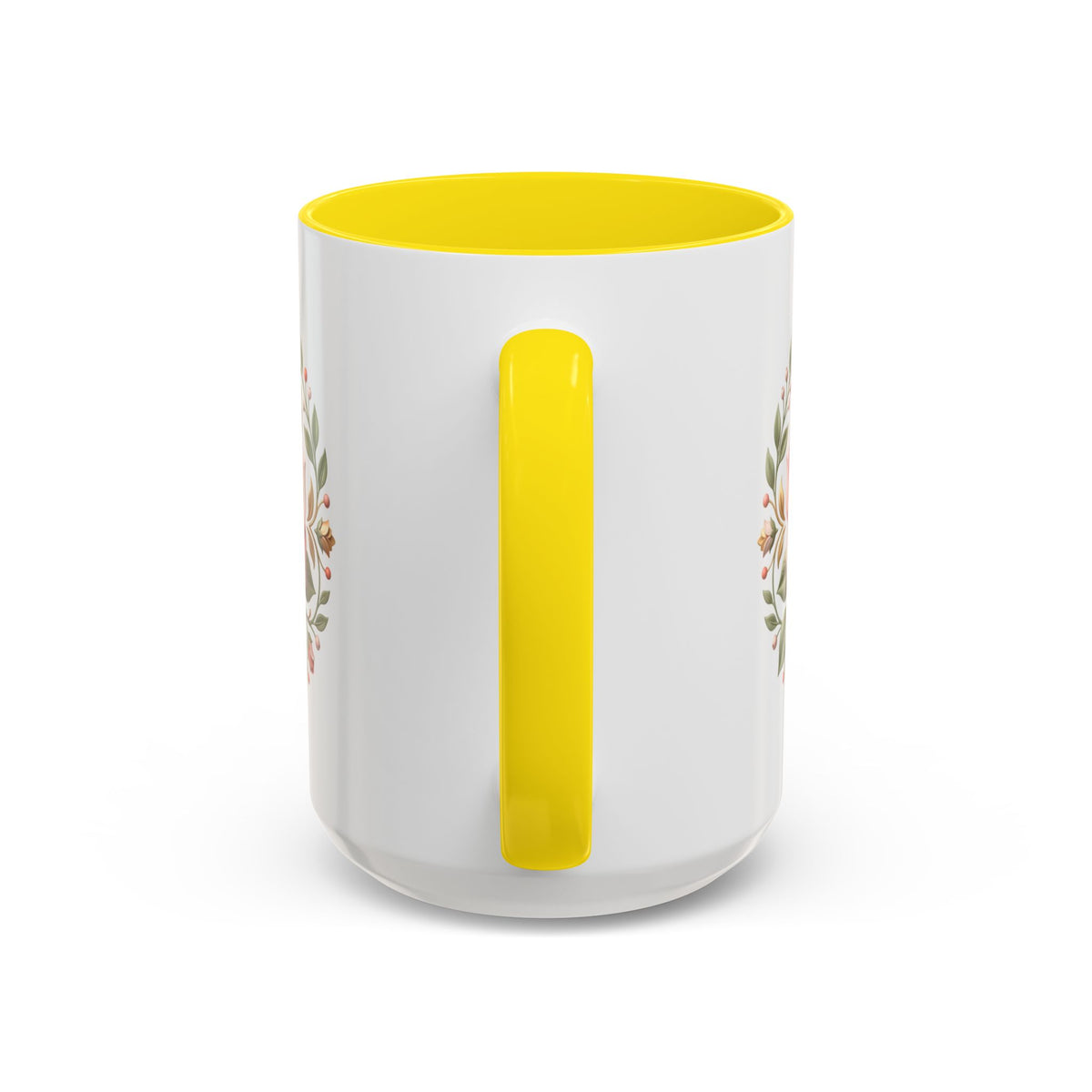 Rose Wreath Accent Coffee Mug — Floral 11/15oz Tea & Coffee Cup
