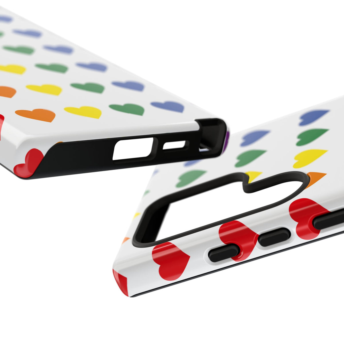 Rainbow Heart Tough Phone Case — Pride Pattern Protective Cover