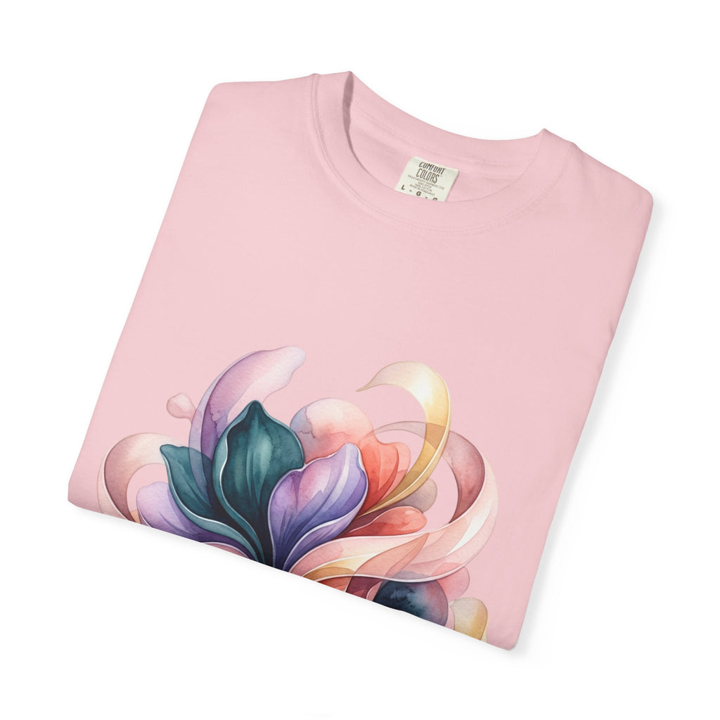 T-Shirt — Colorful Abstract Floral Swirl Graphic Tee