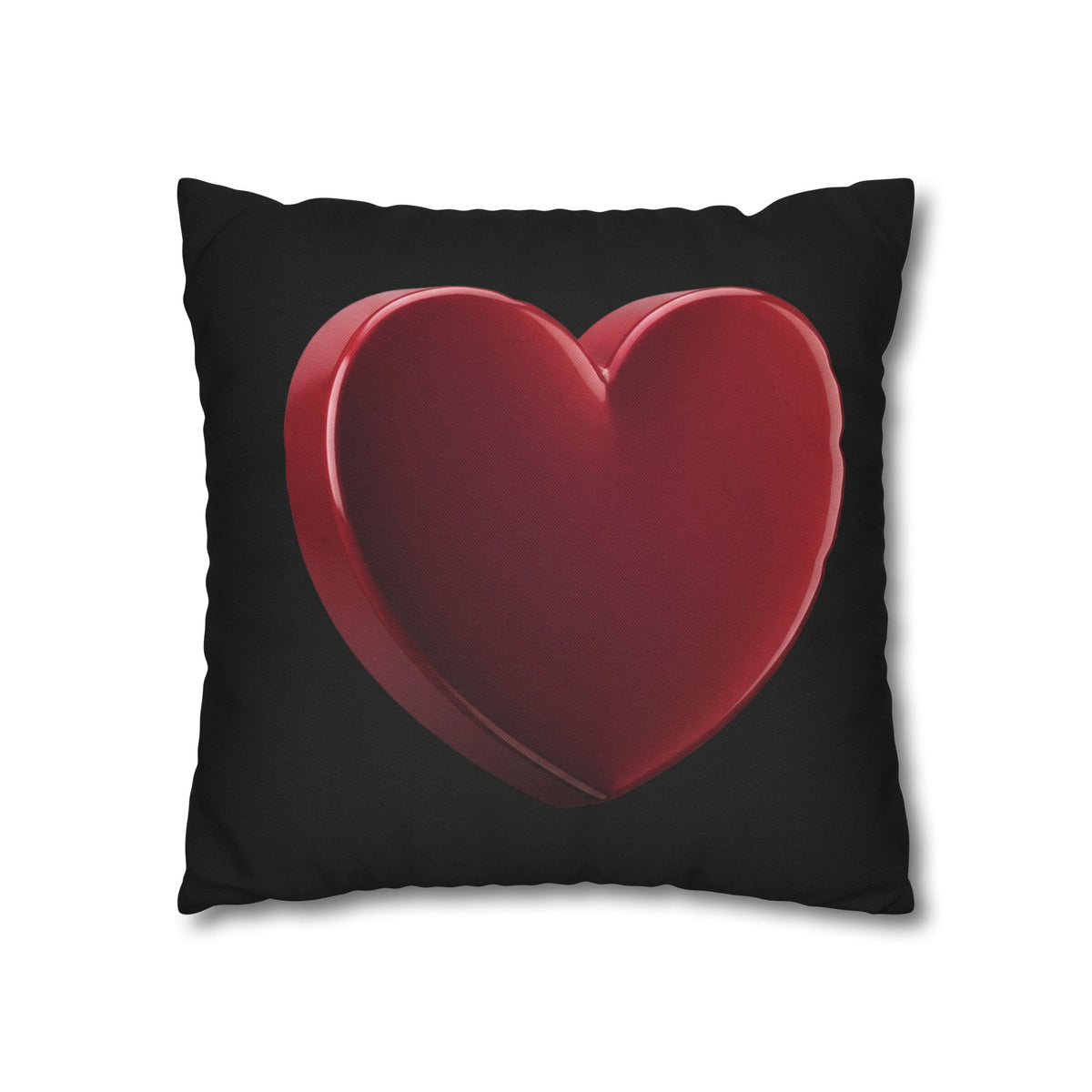 Red Heart Black Spun Polyester Square Pillowcase