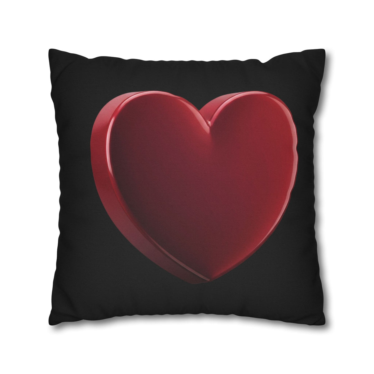 Red Heart Black Spun Polyester Square Pillowcase