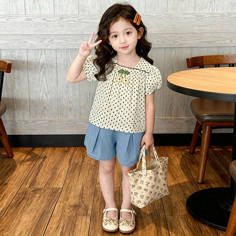 Short sleeved shorts two-piece set summer thin clothing