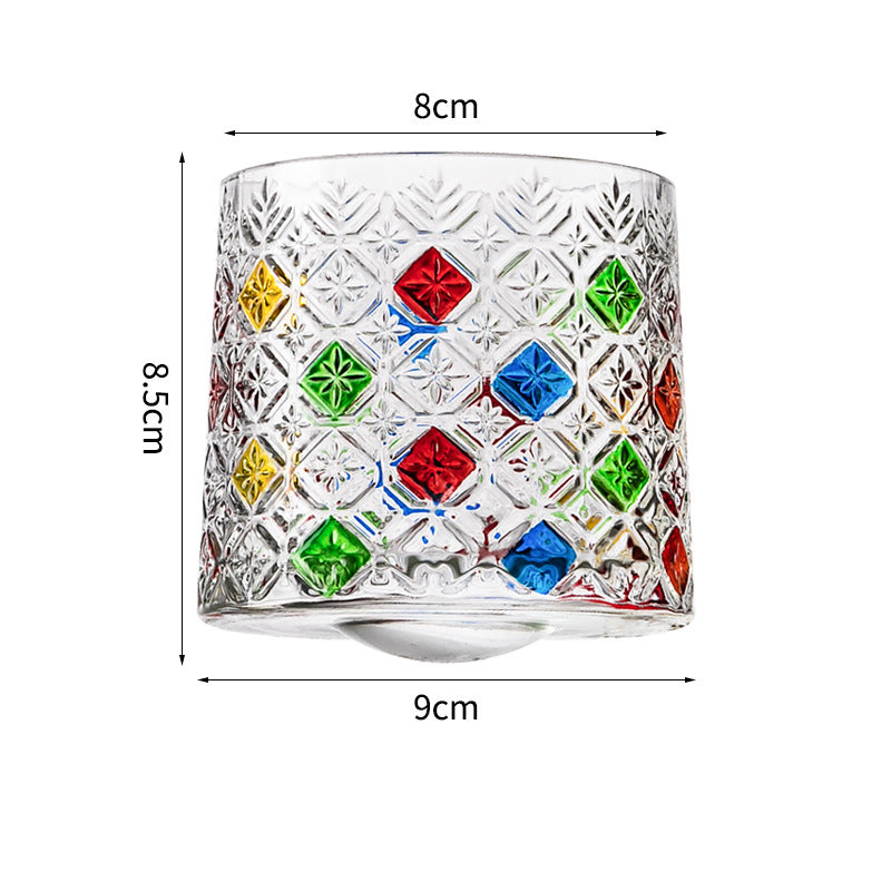 Hand drawn rotating glass cups multiple multi-purpose whiskey glasses rotating glass cups