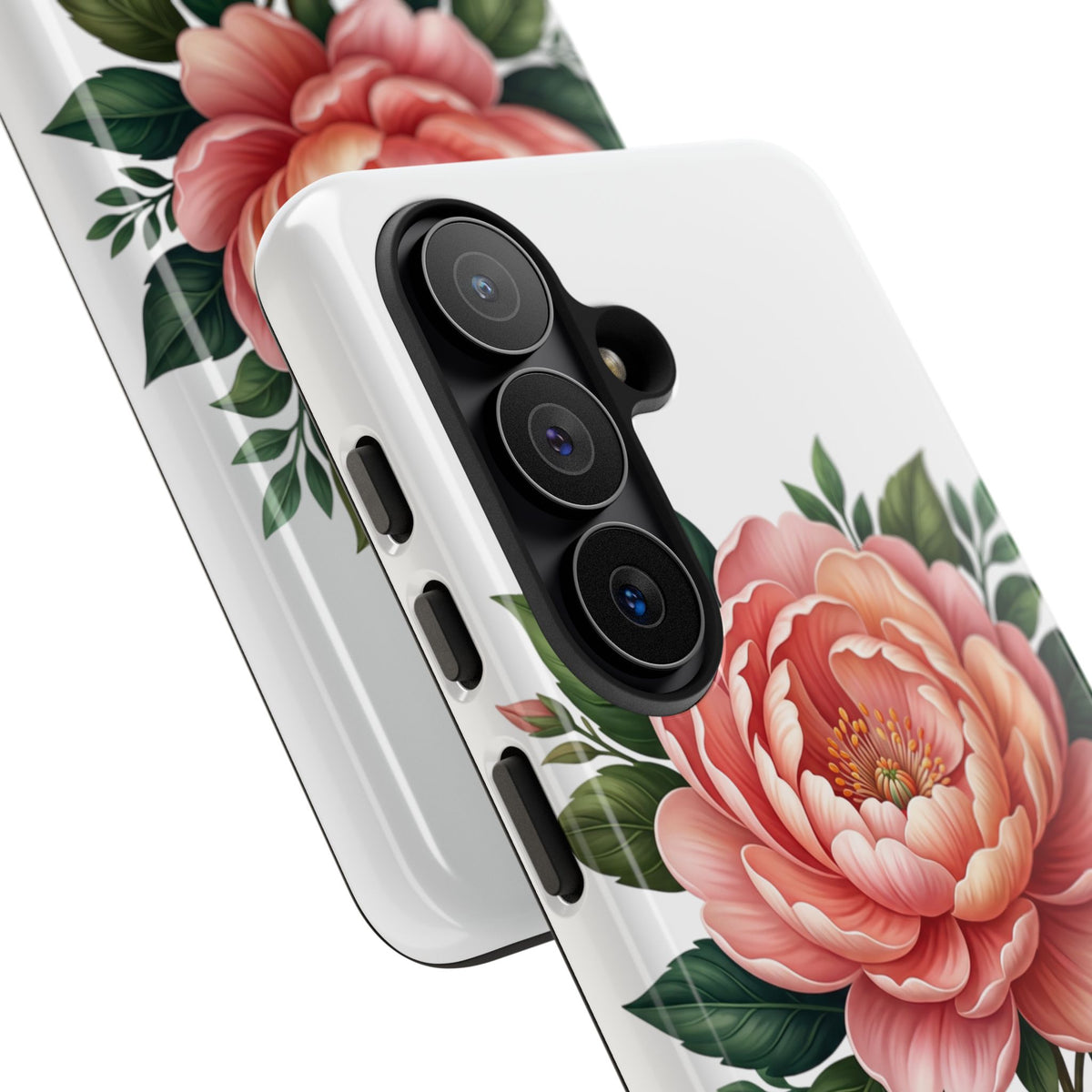 Floral Peony Tough Phone Case — Protective Botanical iPhone Cover