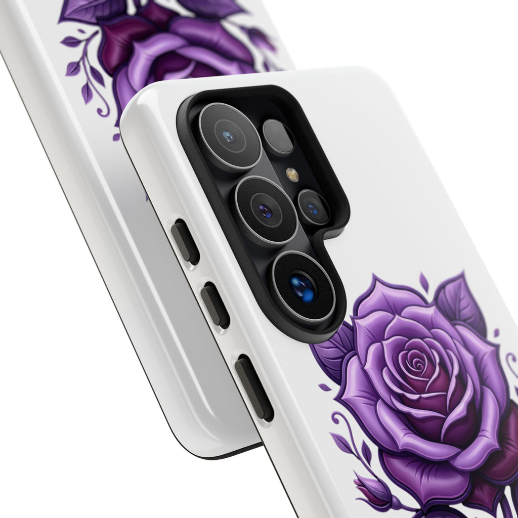 Purple Rose Tough Phone Case — Floral Protective Phone Cover