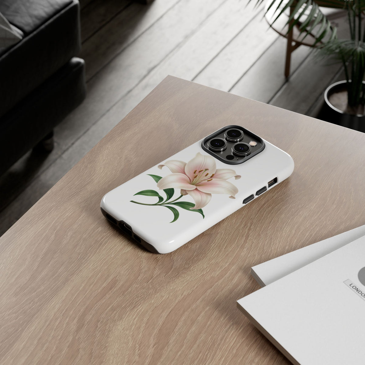 Floral Lily Phone Case — Pink Lily Tough Protective Cover