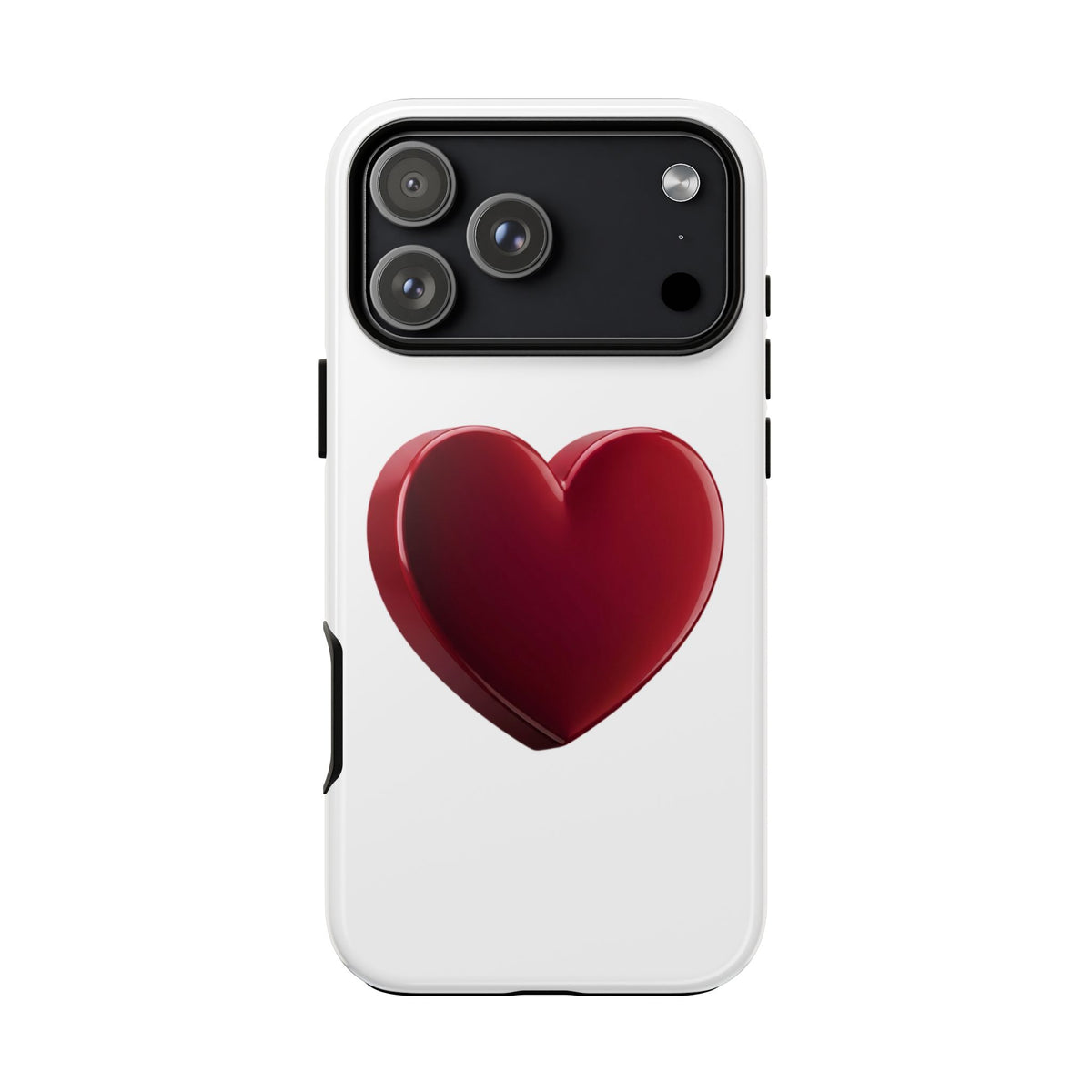 Heart Tough Phone Case - Red 3D Heart Protective Phone Case