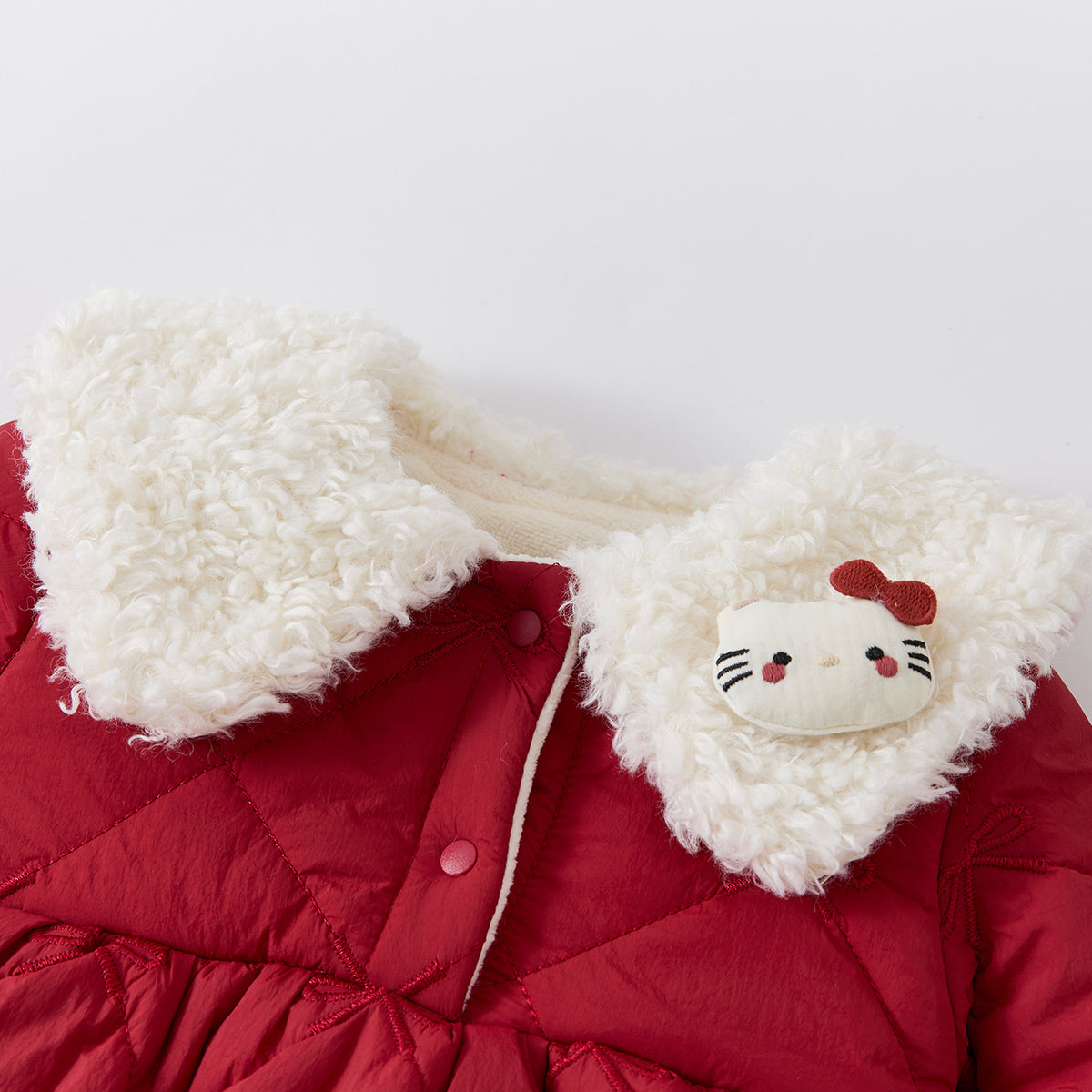 Fleece-Lined Cartoon Romper for Baby Girls, Stylish Thick Warm Hooded Onesie
