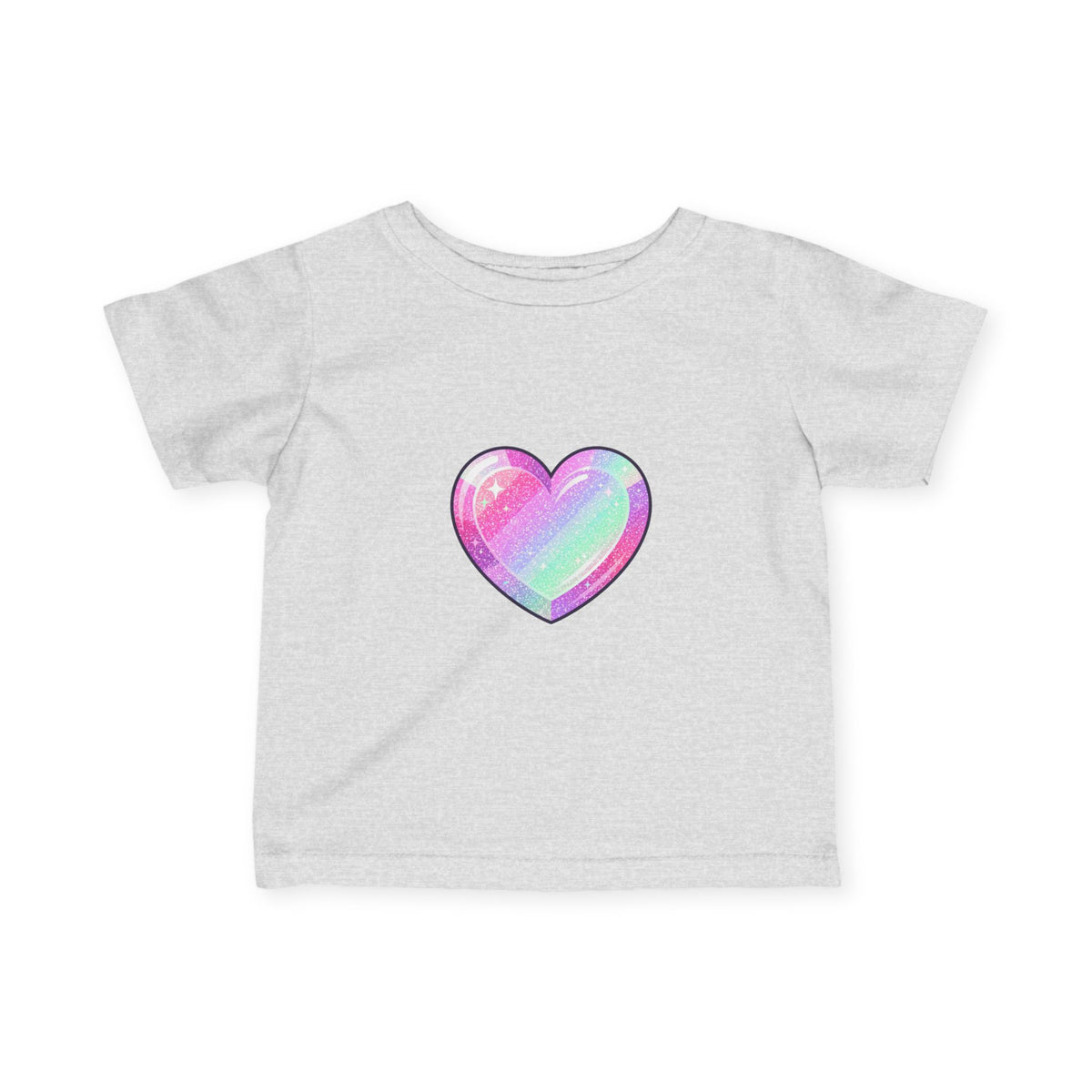 Infant Tee — Pastel Rainbow Heart Baby Shirt