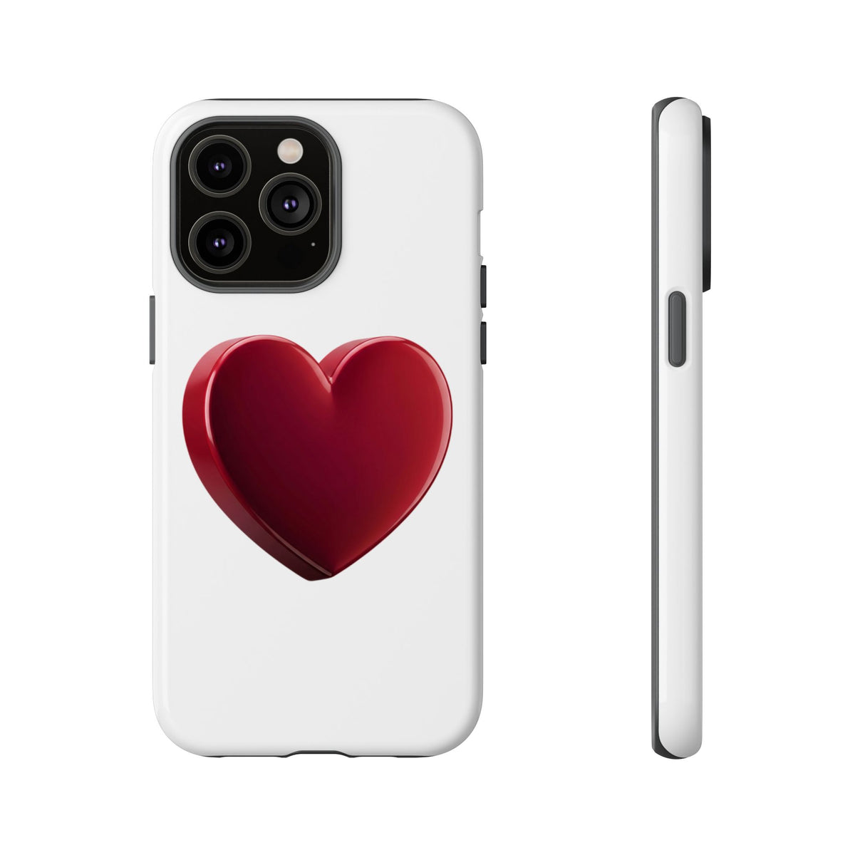Heart Tough Phone Case - Red 3D Heart Protective Phone Case