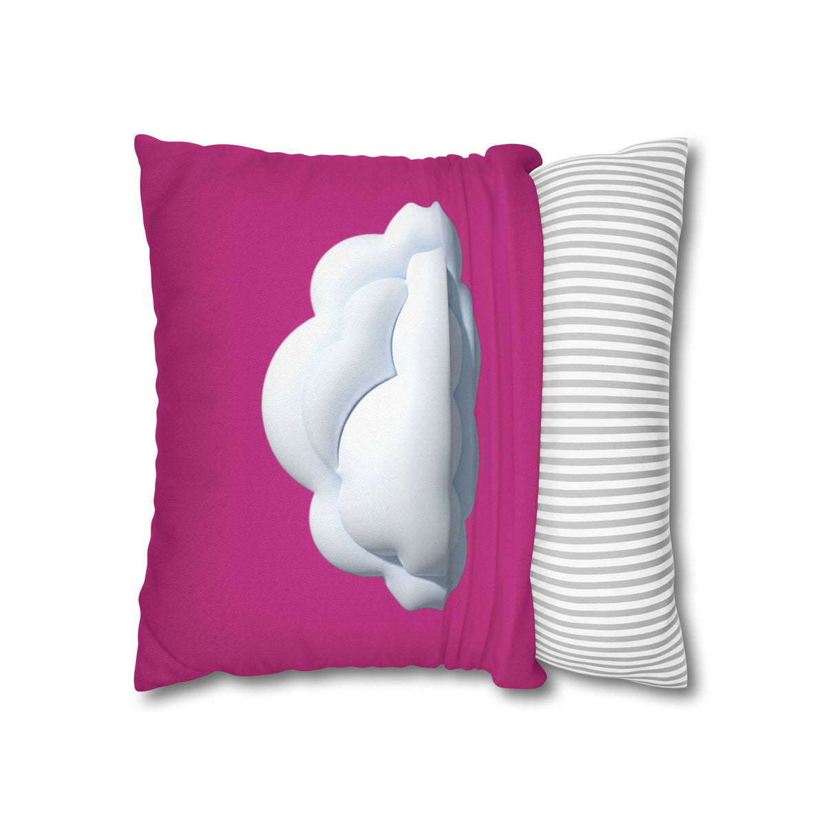 Cloud Graphic Pillowcase - Magenta Decorative Square Throw Pillow Cover