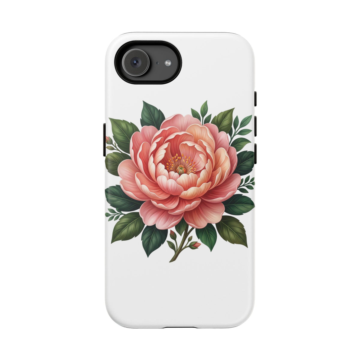 Floral Peony Tough Phone Case — Protective Botanical iPhone Cover