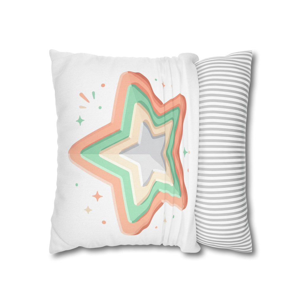 Star Shape Spun Polyester Square Pillowcase