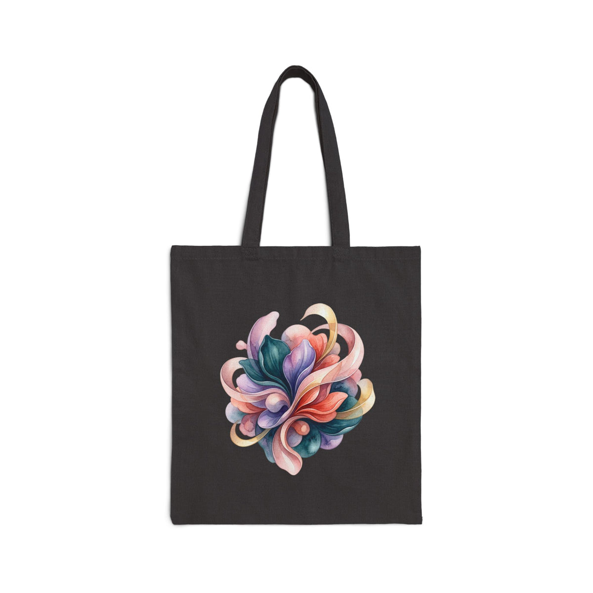 Canvas Tote Bag — Abstract Pastel Floral Swirl Art