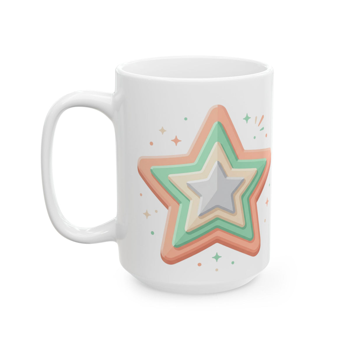 Star Design Ceramic Mug, (11oz, 15oz)
