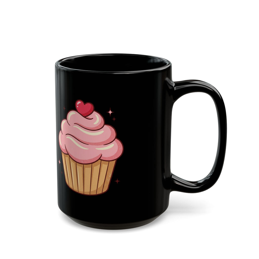 Pink Frosting Cupcake Black Mug (11oz, 15oz)