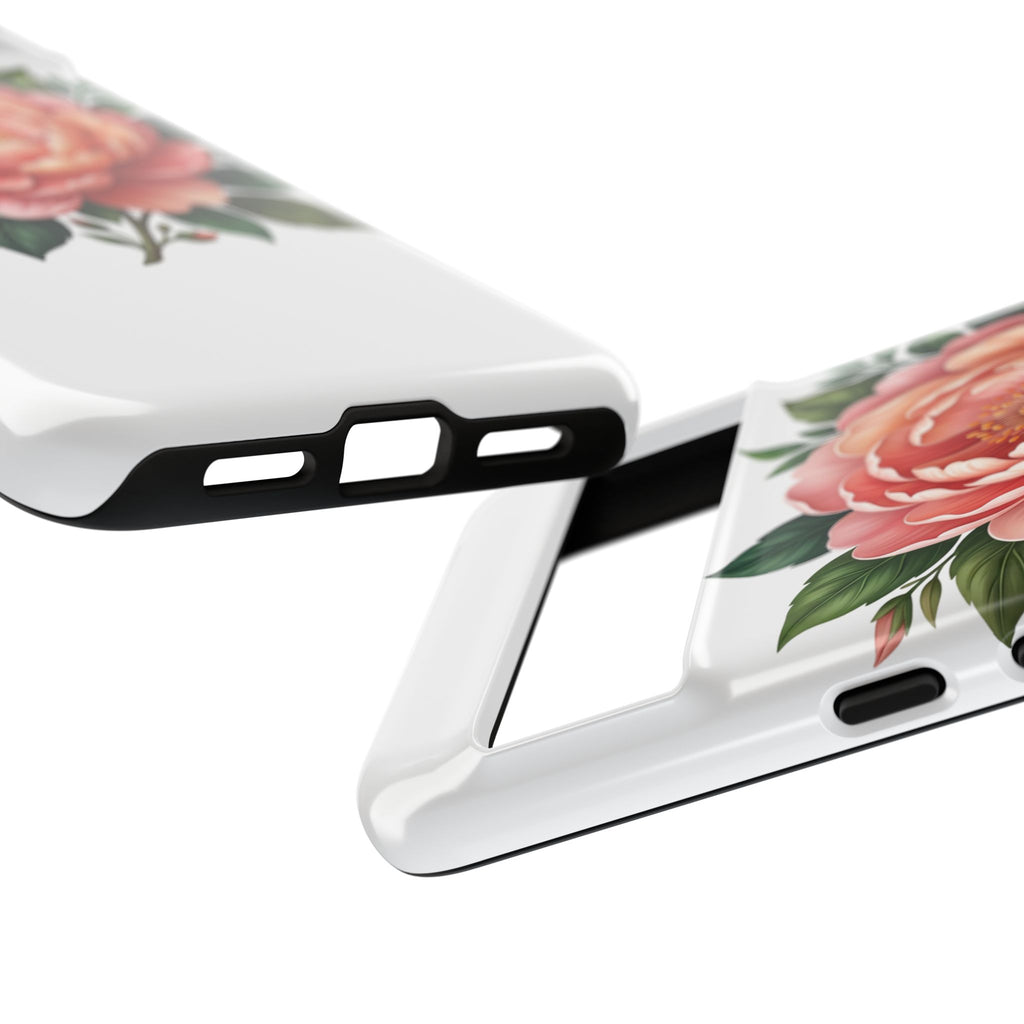 Floral Peony Tough Phone Case — Protective Botanical iPhone Cover