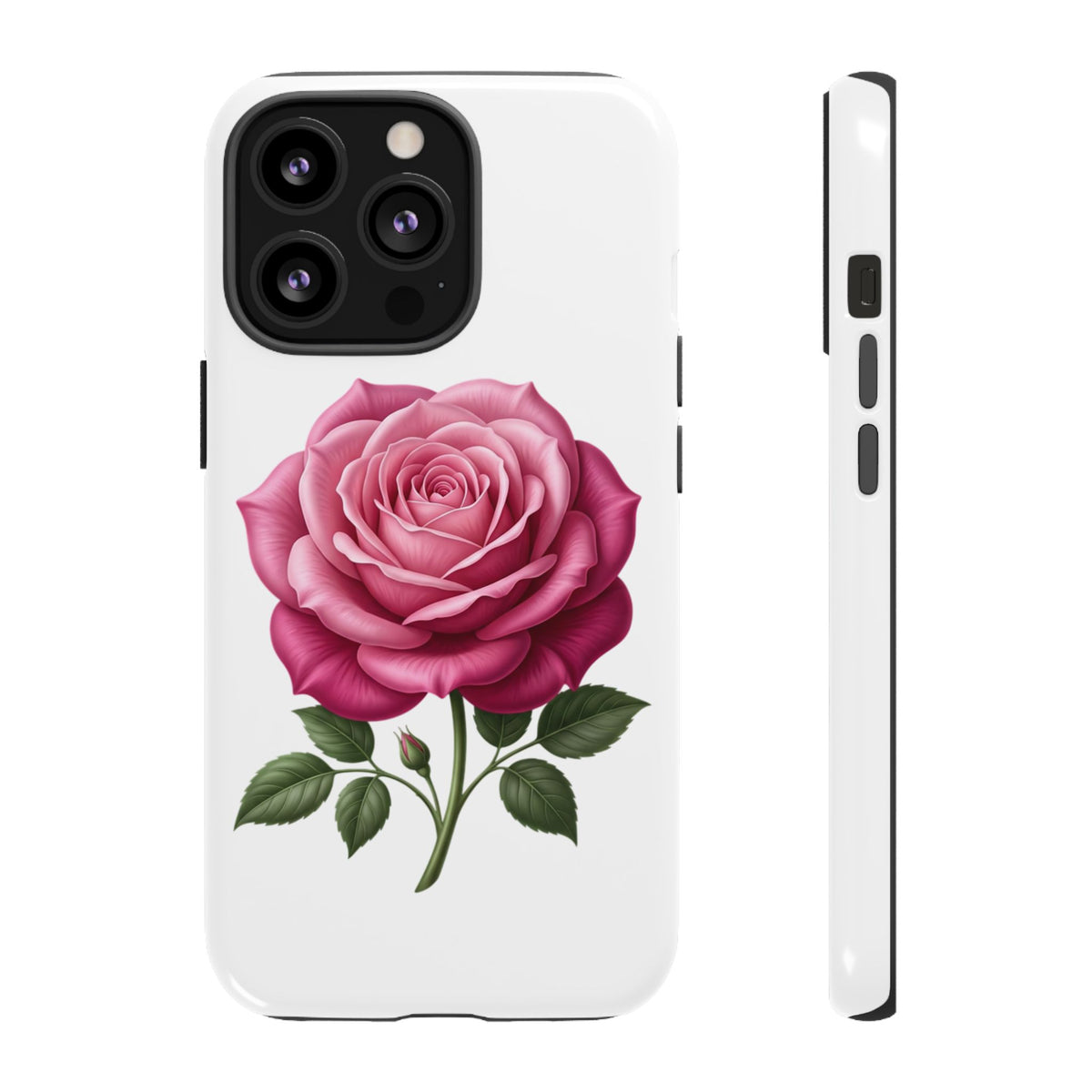 Pink Rose Tough Phone Case — Floral Protective iPhone Cover