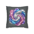 3D Glitter Design Dark Grey Spun Polyester Square Pillowcase