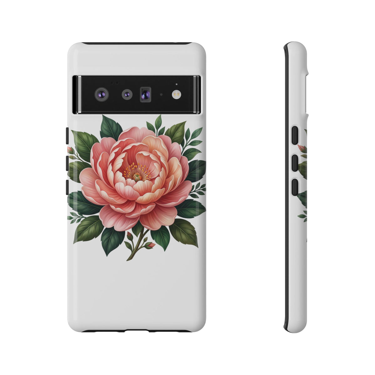 Floral Peony Tough Phone Case — Protective Botanical iPhone Cover