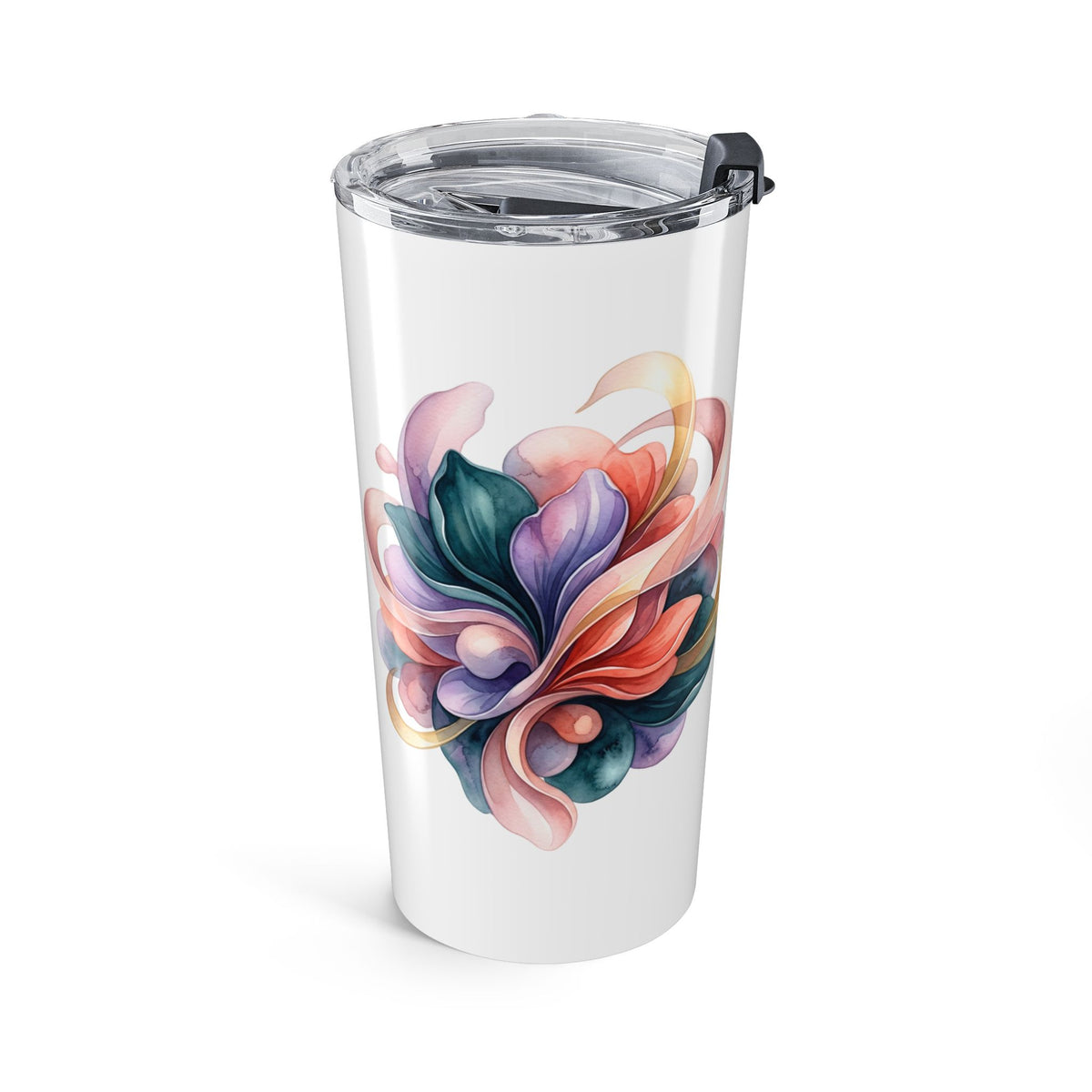20oz Abstract Floral Swirl Tumbler - Colorful Water Bottle for Travel & Gifts