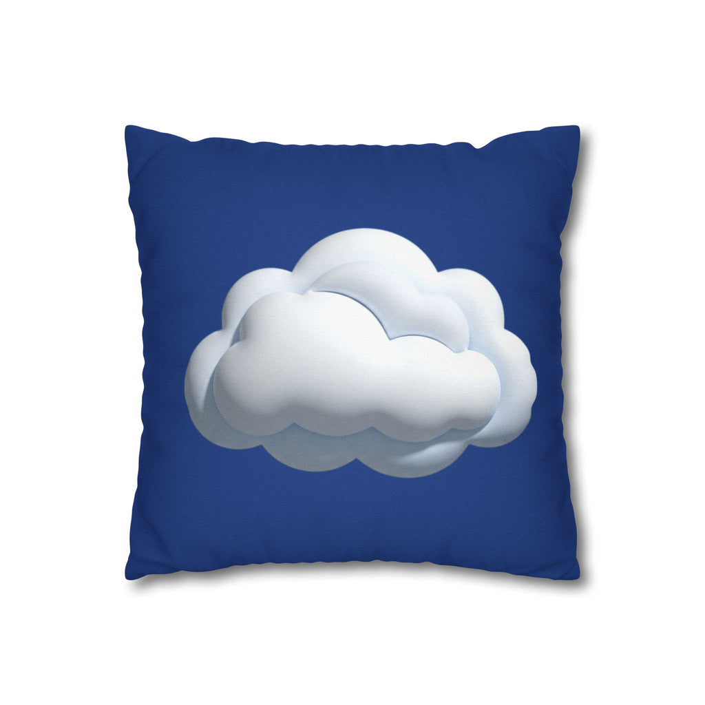Cloud Navy Pillowcase – Soft White Cloud Design on Blue Square Pillow