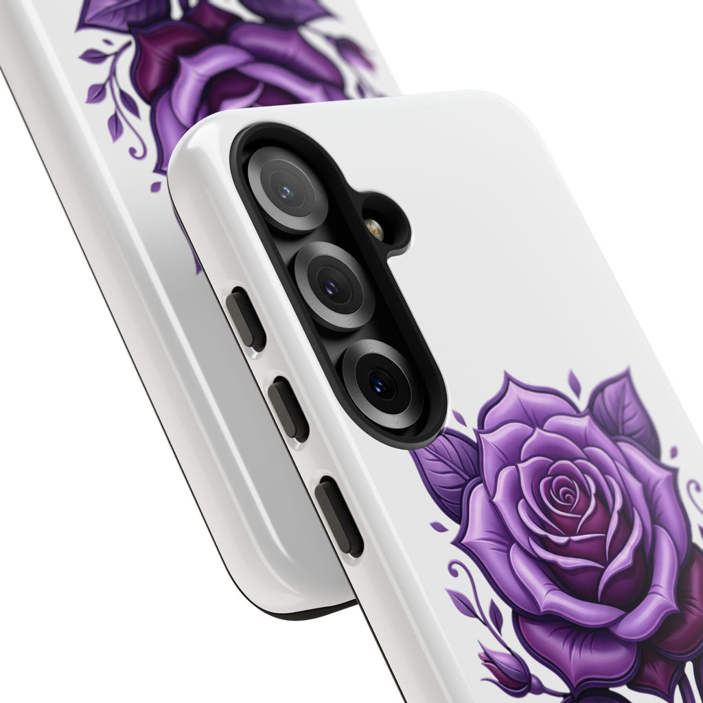 Purple Rose Tough Phone Case — Floral Protective Phone Cover