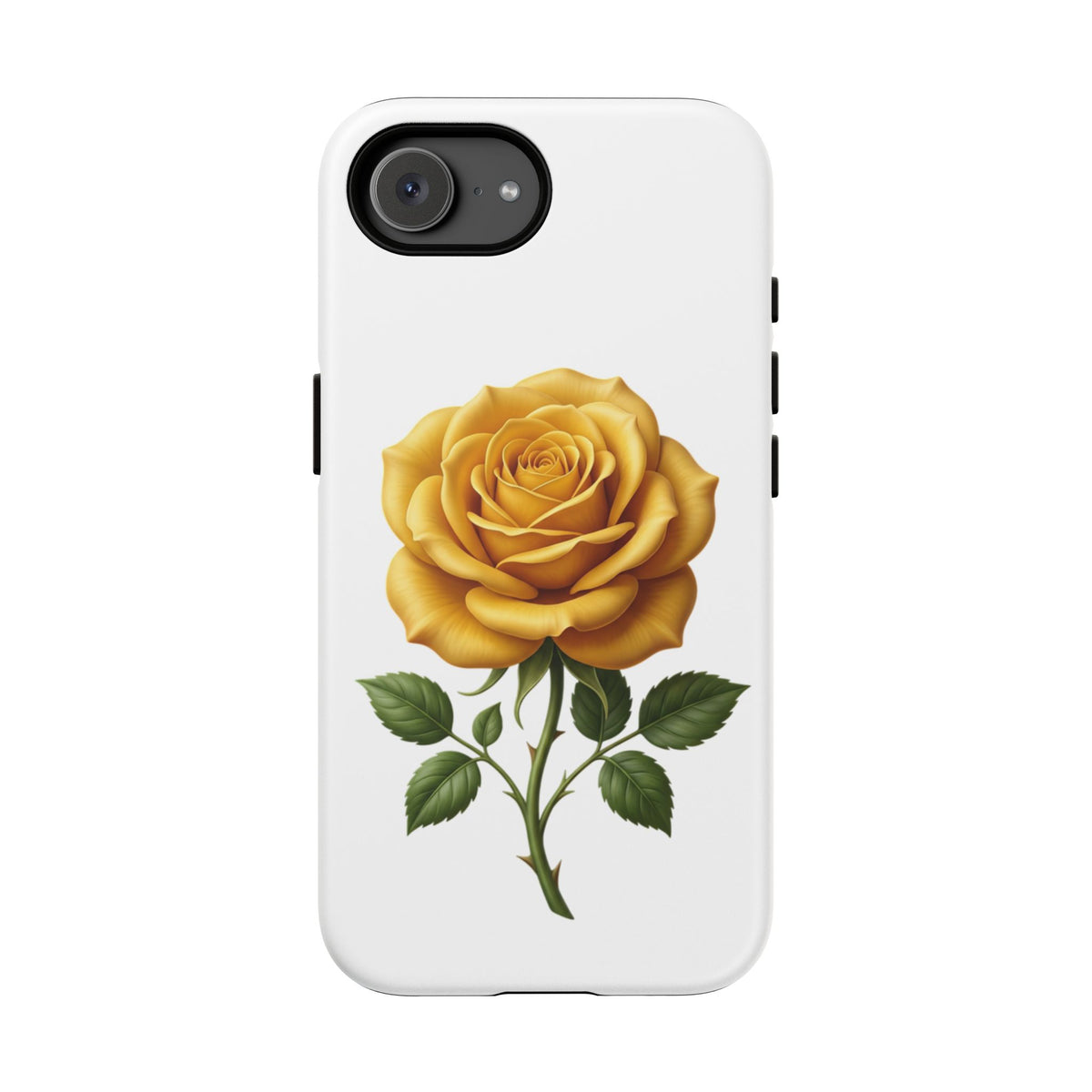 Yellow Rose Phone Case — Vintage Floral Tough Protective Cover
