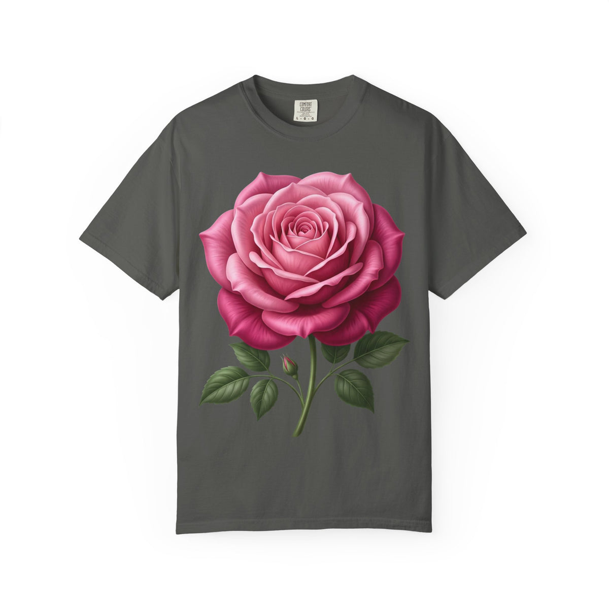 Vintage Pink Rose T-Shirt — Botanical Floral Graphic Tee