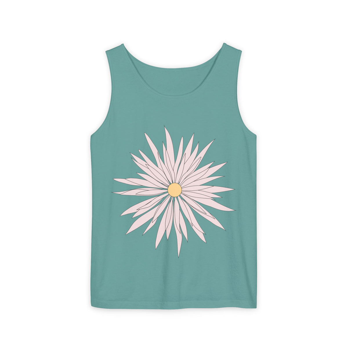 Dainty Pink Daisy Tank Top — Floral Graphic Summer Tank