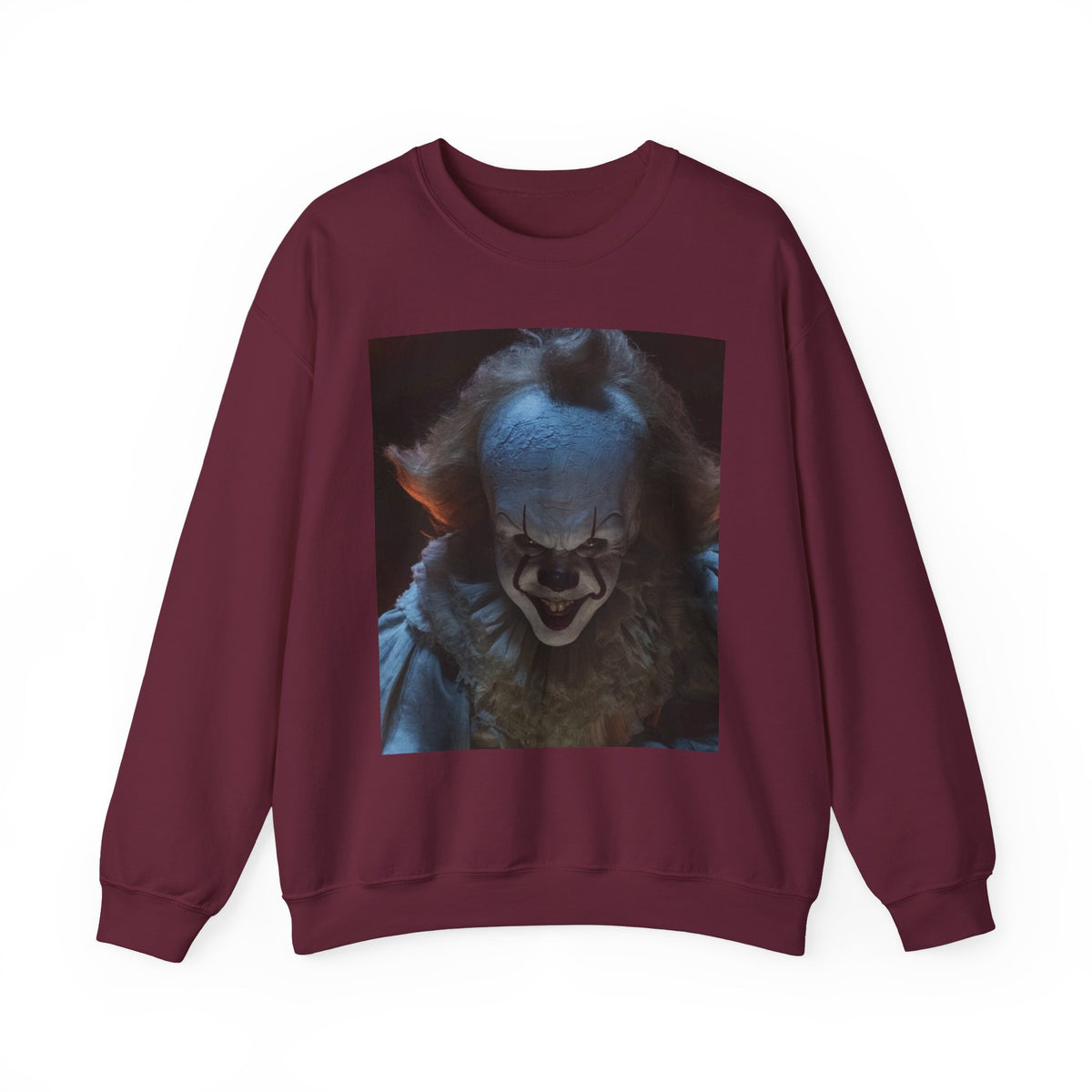 Horror Clown Crewneck Sweatshirt — Scary Pennywise Portrait
